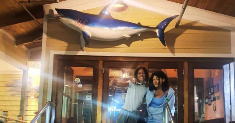 Teens in front of Dead Freddies, an Ocean City family-friendly restaurant