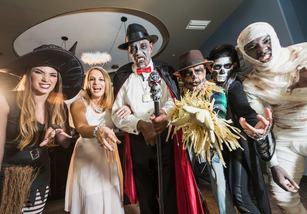 A group of teens dressed up for a fun halloween activity