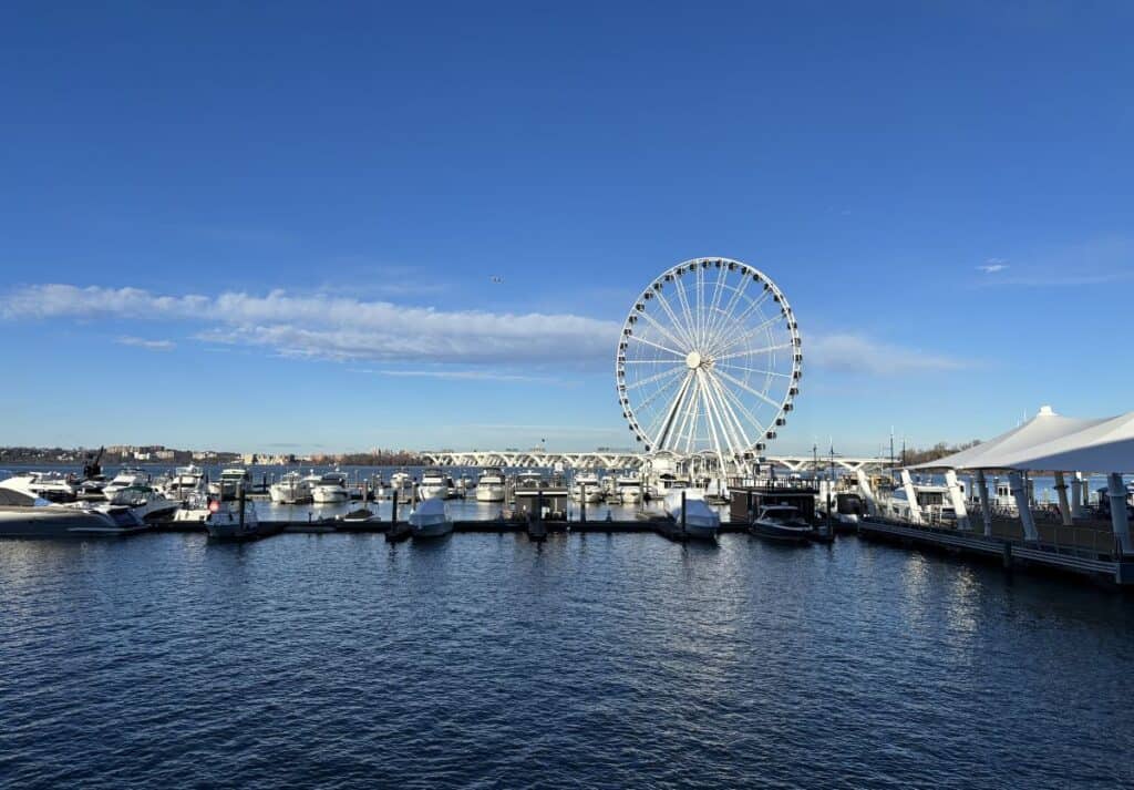 A view of the Capital Wheel along the Potomac